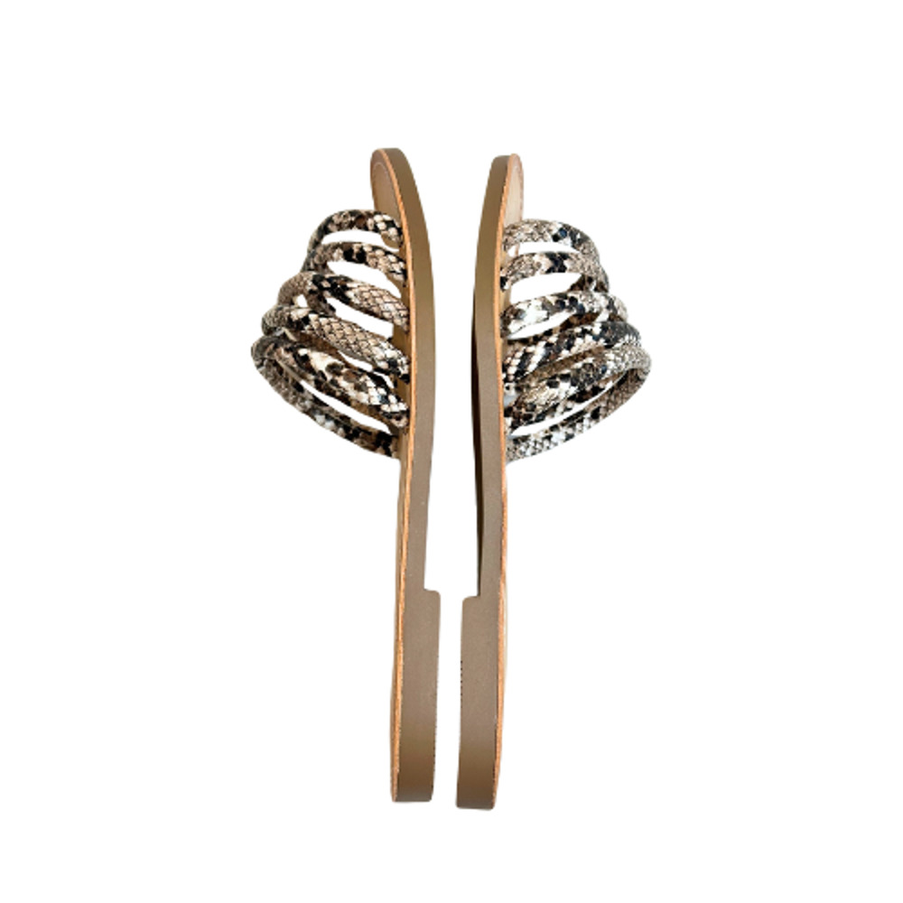 SODA Dorcey Snakeskin Multi Python Strappy Slides… - image 8